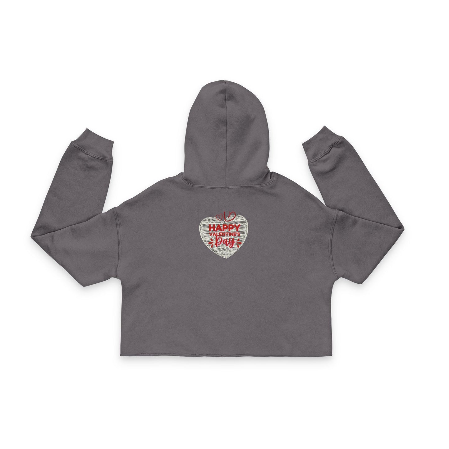 Cropped Hoodie — ‘Happy Day’ Heart Graphic Cropped Hoodie