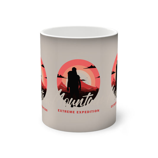 Adventure Heat-Change Mug — ‘Extreme Expedition’ Hiker Design (11 oz)