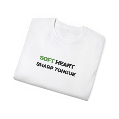 Soft Heart Sharp Tongue Tee — Graphic Cotton T‑Shirt