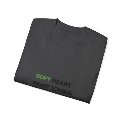 Soft Heart Sharp Tongue Tee — Graphic Cotton T‑Shirt