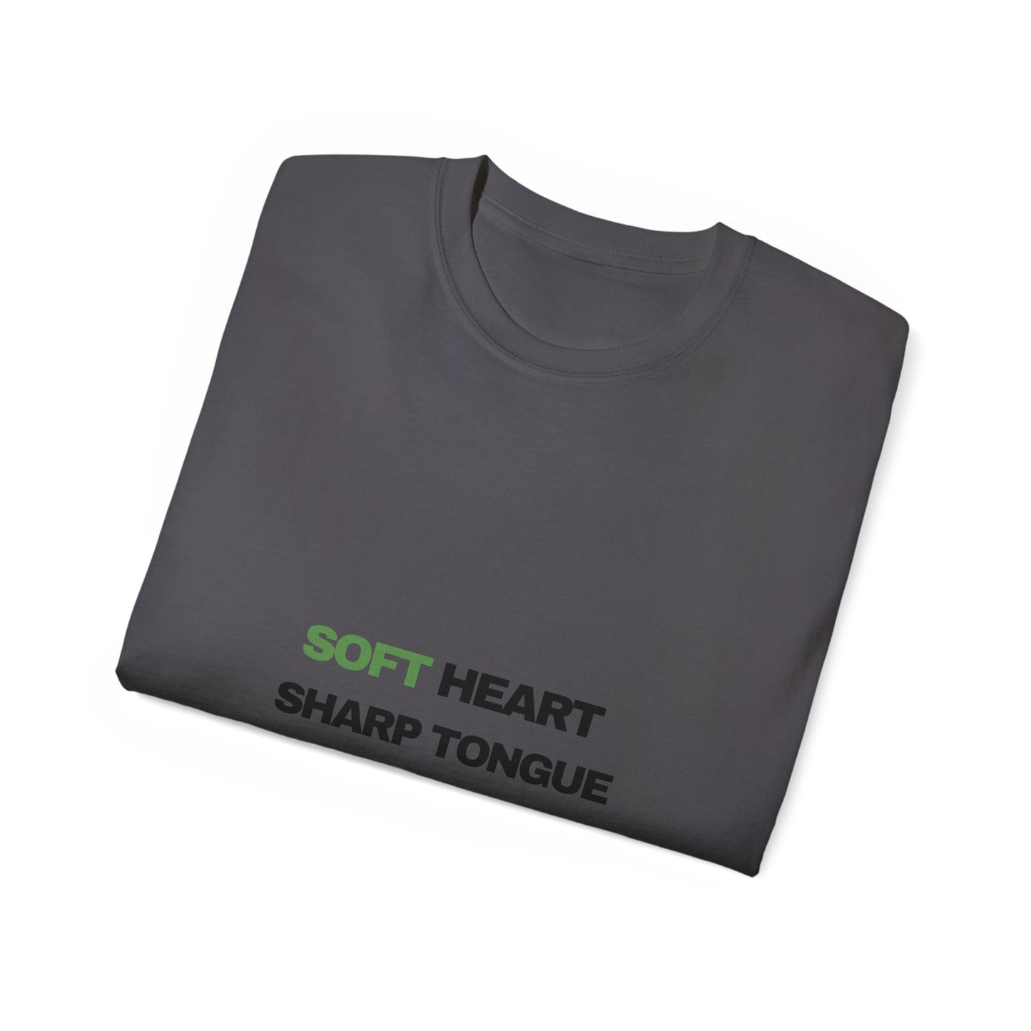 Soft Heart Sharp Tongue Tee — Graphic Cotton T‑Shirt