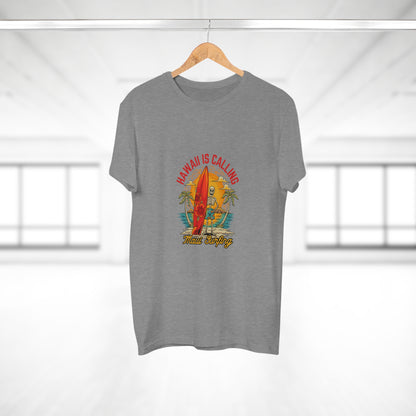 Hawaii Is Calling Surf T-Shirt — Retro Sunset Surfboard Beach Tee