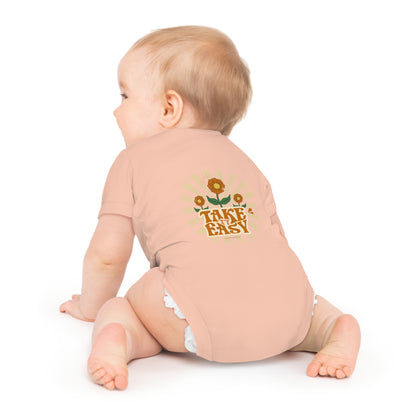 Take It Easy Baby Bodysuit — Retro Flower Infant Onesie