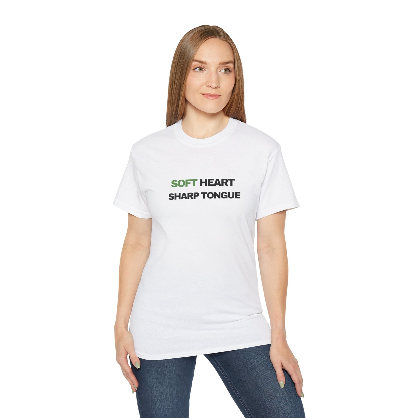 Soft Heart Sharp Tongue Tee — Graphic Cotton T‑Shirt