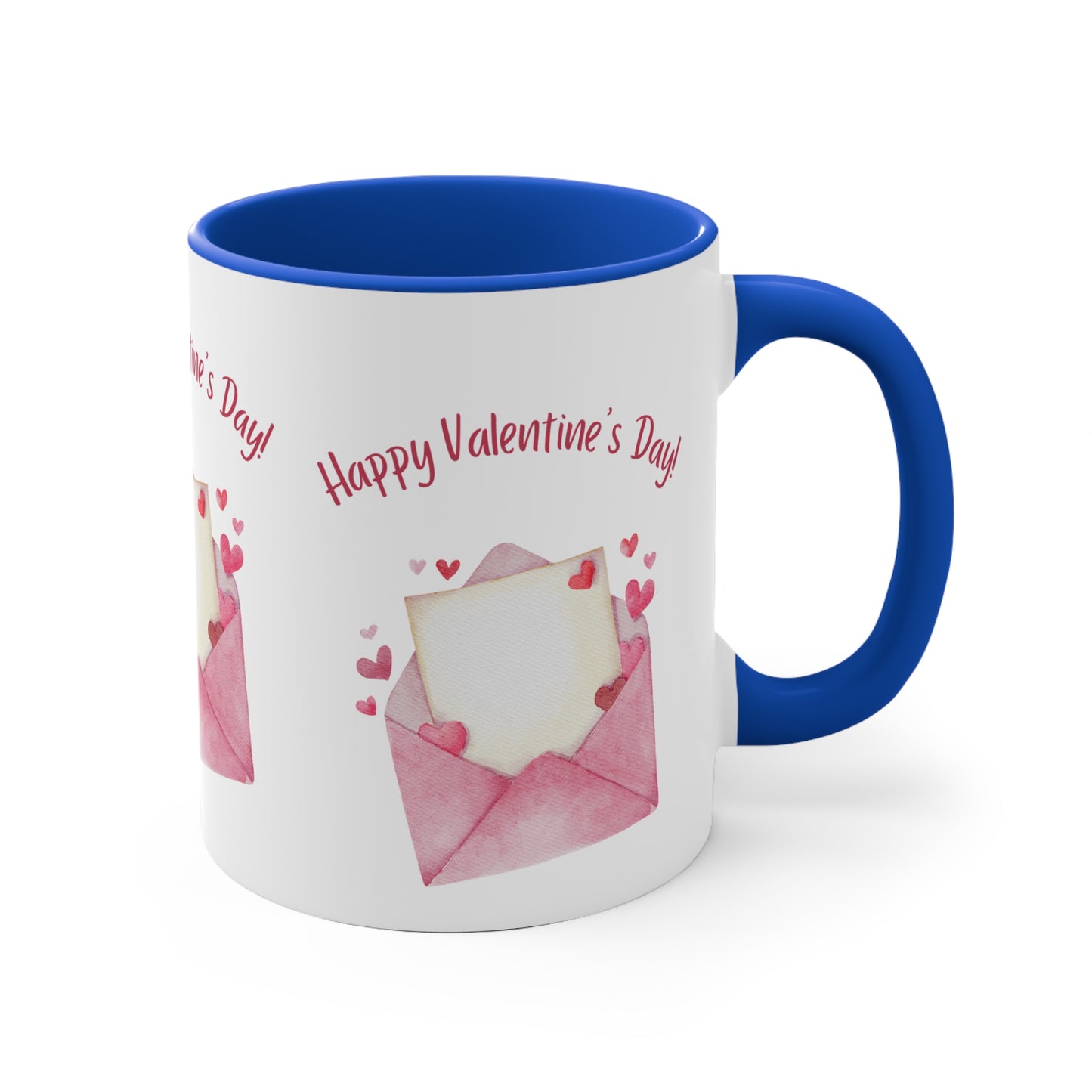 Valentine's Day Accent Mug — Pink Love Letter Design