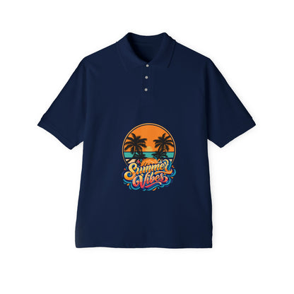 Men's Polo - "Summer Vibes" Sunset Palm Graphic