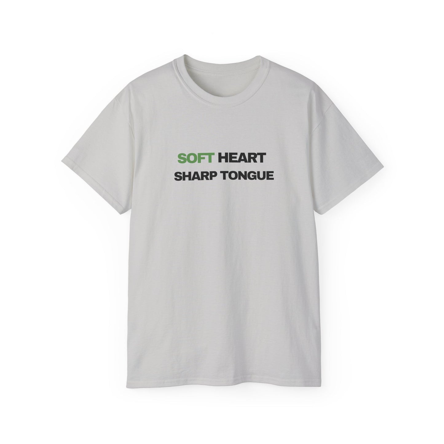 Soft Heart Sharp Tongue Tee — Graphic Cotton T‑Shirt