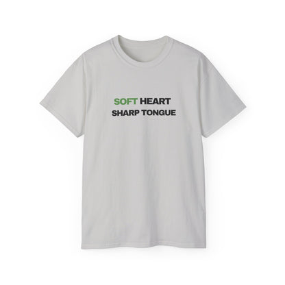 Soft Heart Sharp Tongue Tee — Graphic Cotton T‑Shirt