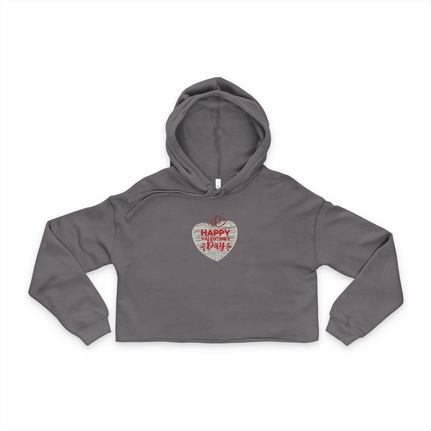 Cropped Hoodie — ‘Happy Day’ Heart Graphic Cropped Hoodie