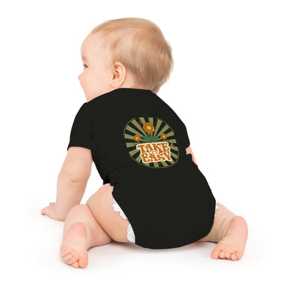 Take It Easy Baby Bodysuit — Retro Flower Infant Onesie