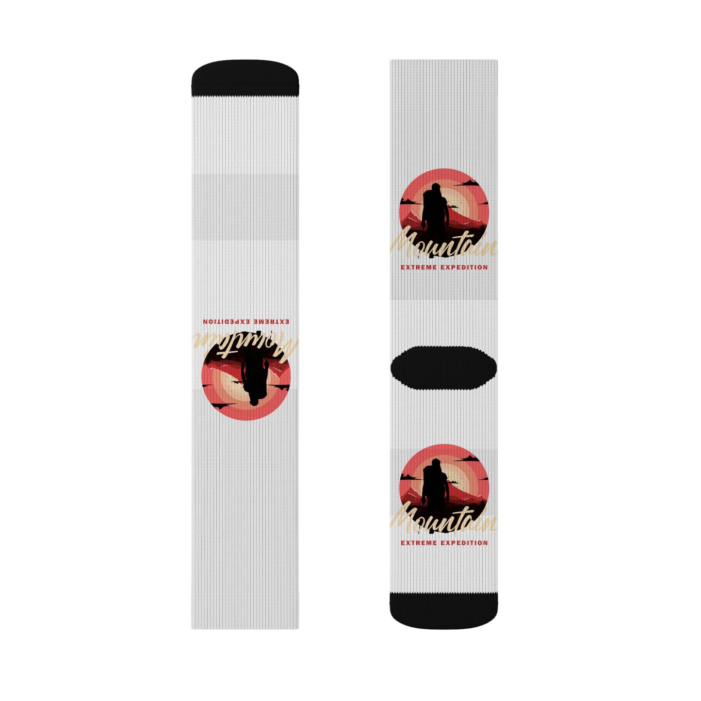 Wolf Sunset Sublimation Socks — Custom Graphic Crew Socks