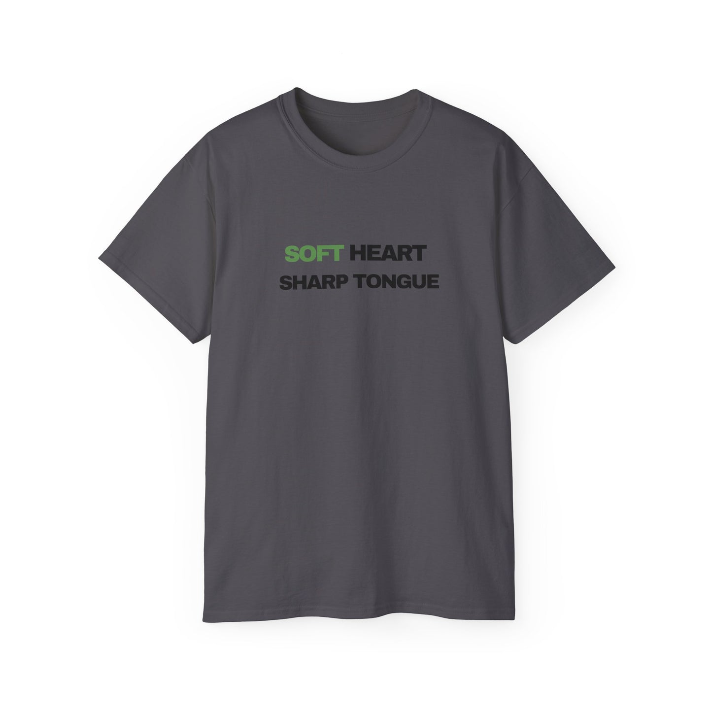 Soft Heart Sharp Tongue Tee — Graphic Cotton T‑Shirt