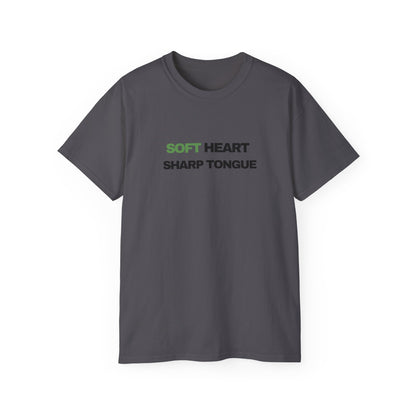 Soft Heart Sharp Tongue Tee — Graphic Cotton T‑Shirt