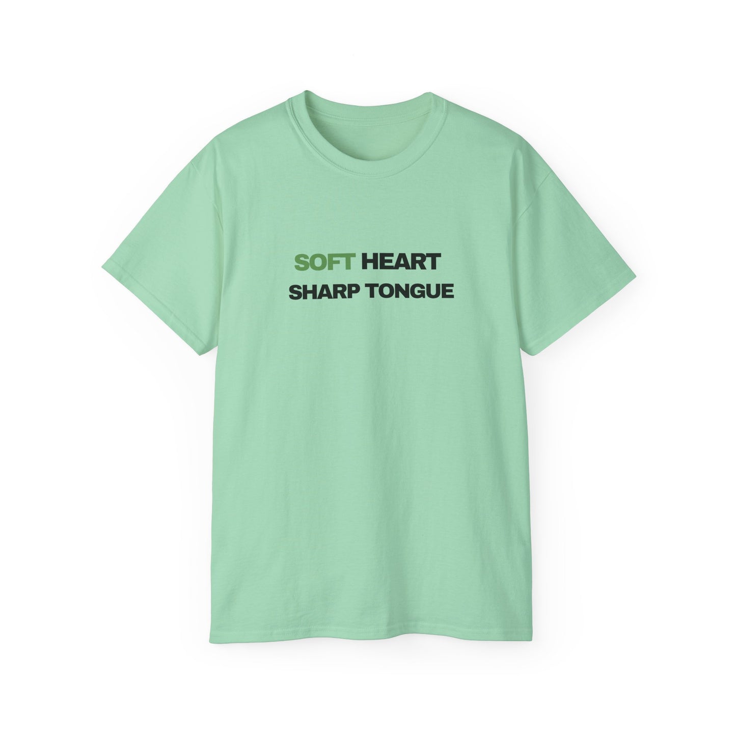 Soft Heart Sharp Tongue Tee — Graphic Cotton T‑Shirt