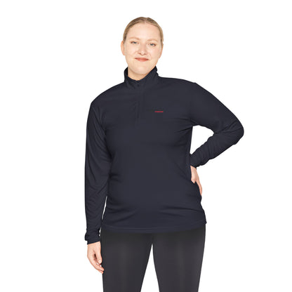 Quarter-Zip Pullover — "Swipe Right on Pizza Forever" Embroidered Casual Pullover