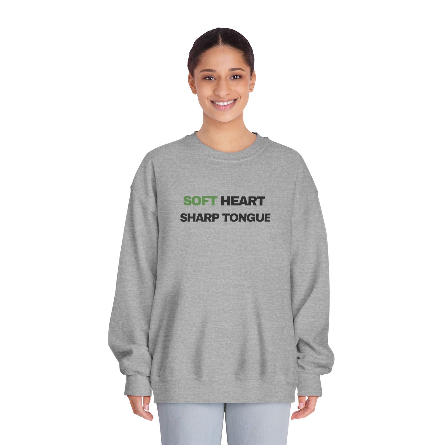 Soft Heart. Sharp Tongue. – Minimal Graphic Crewneck Sweatshirt