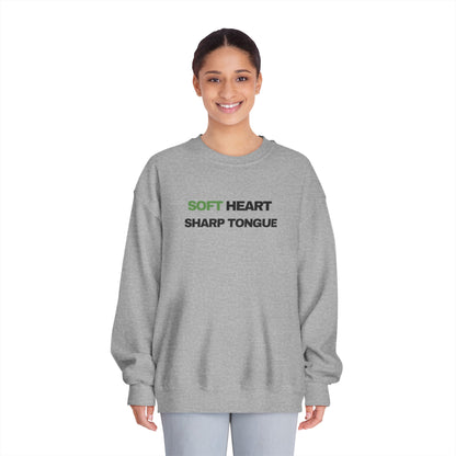 Soft Heart. Sharp Tongue. – Minimal Graphic Crewneck Sweatshirt