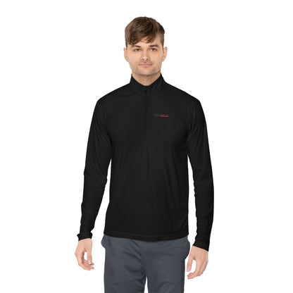 Quarter-Zip Pullover — "Swipe Right on Pizza Forever" Embroidered Casual Pullover