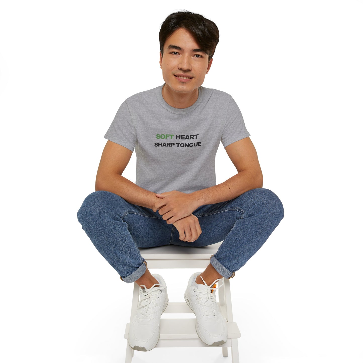 Soft Heart Sharp Tongue Tee — Graphic Cotton T‑Shirt