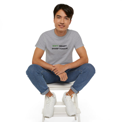 Soft Heart Sharp Tongue Tee — Graphic Cotton T‑Shirt