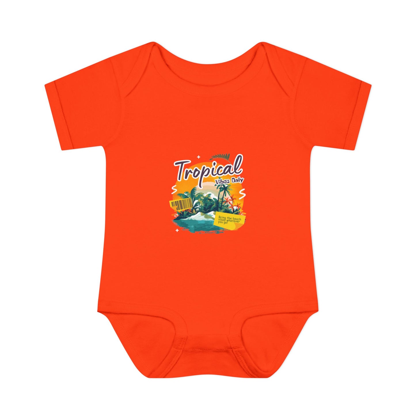 Tropical Baby Bodysuit — "Tropical Vibes" Infant Rib Onesie