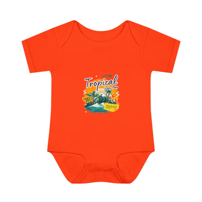 Tropical Baby Bodysuit — "Tropical Vibes" Infant Rib Onesie