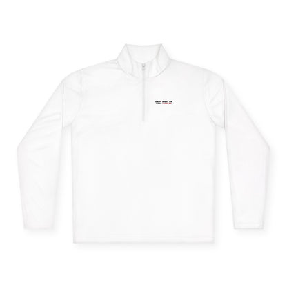 Quarter-Zip Pullover — "Swipe Right on Pizza Forever" Embroidered Casual Pullover