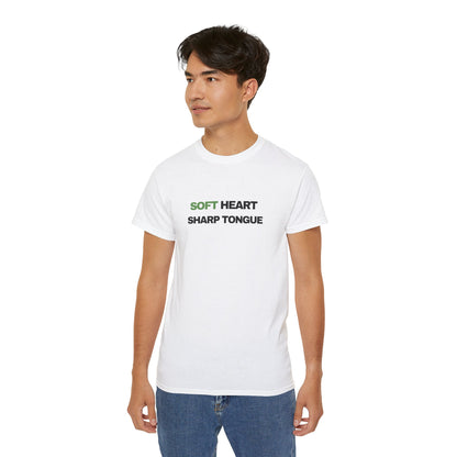 Soft Heart Sharp Tongue Tee — Graphic Cotton T‑Shirt