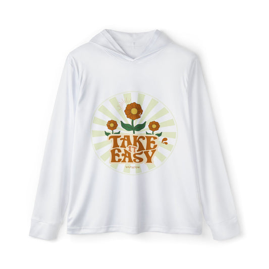 Take It Easy Hoodie — Retro Floral Men's Sports Warmup Top
