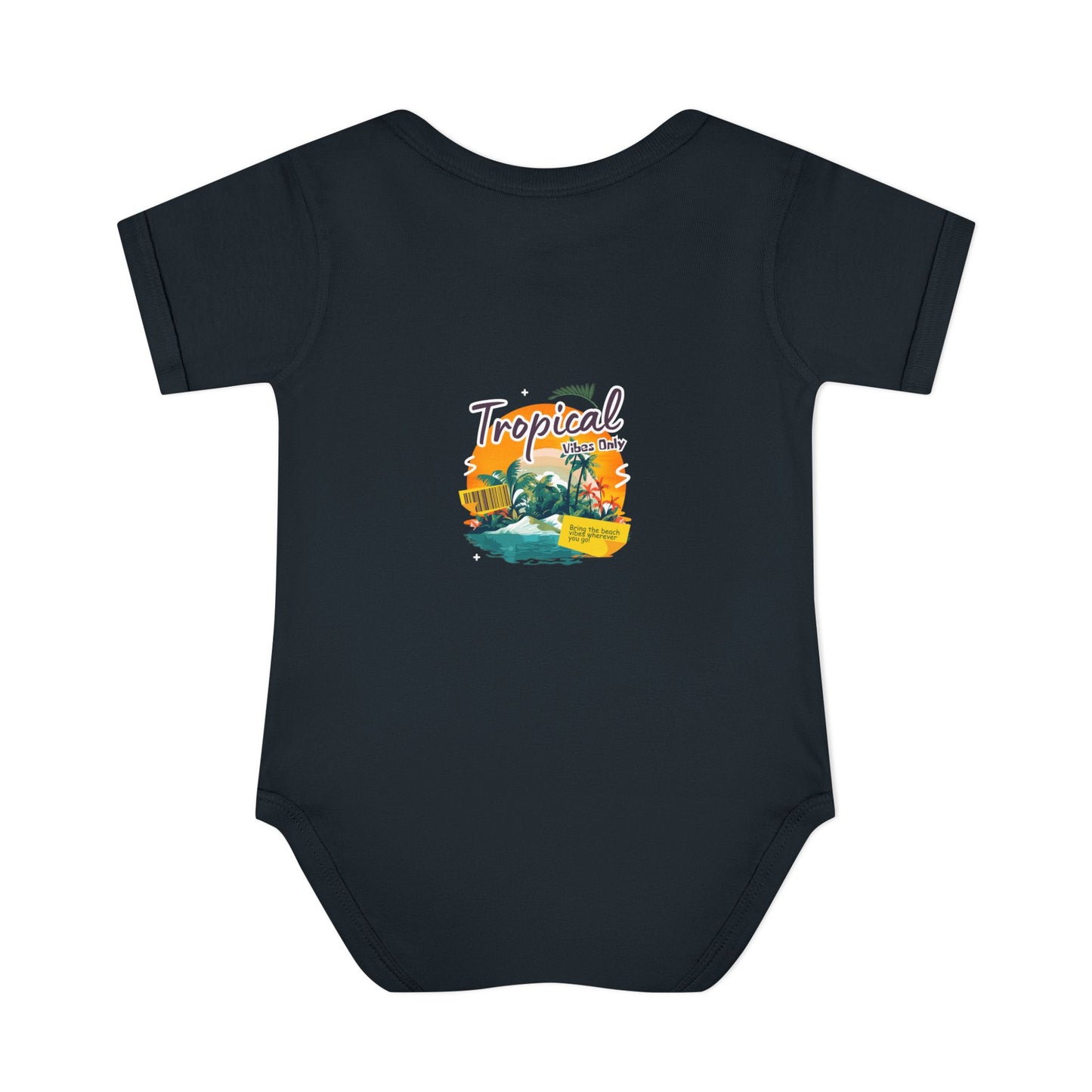 Tropical Baby Bodysuit — "Tropical Vibes" Infant Rib Onesie
