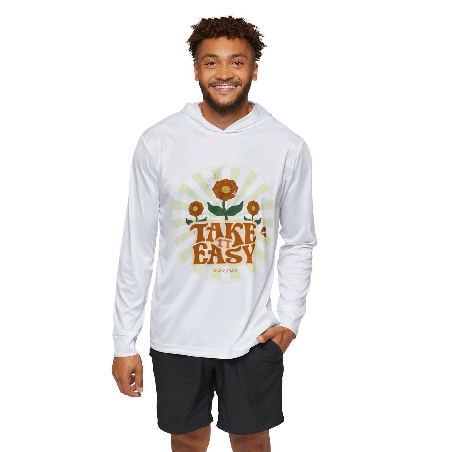 Take It Easy Hoodie — Retro Floral Men's Sports Warmup Top