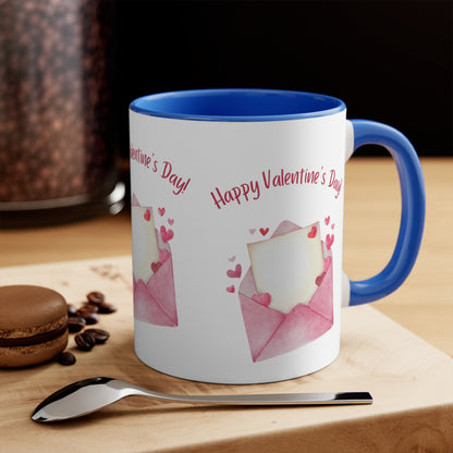 Valentine's Day Accent Mug — Pink Love Letter Design