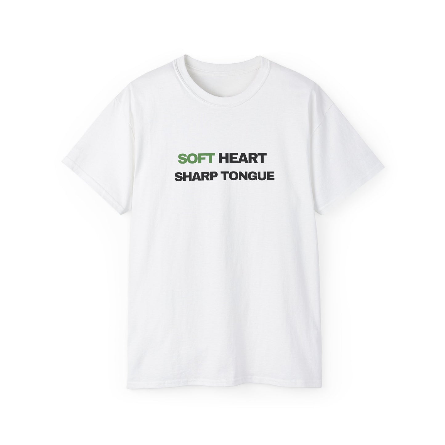 Soft Heart Sharp Tongue Tee — Graphic Cotton T‑Shirt