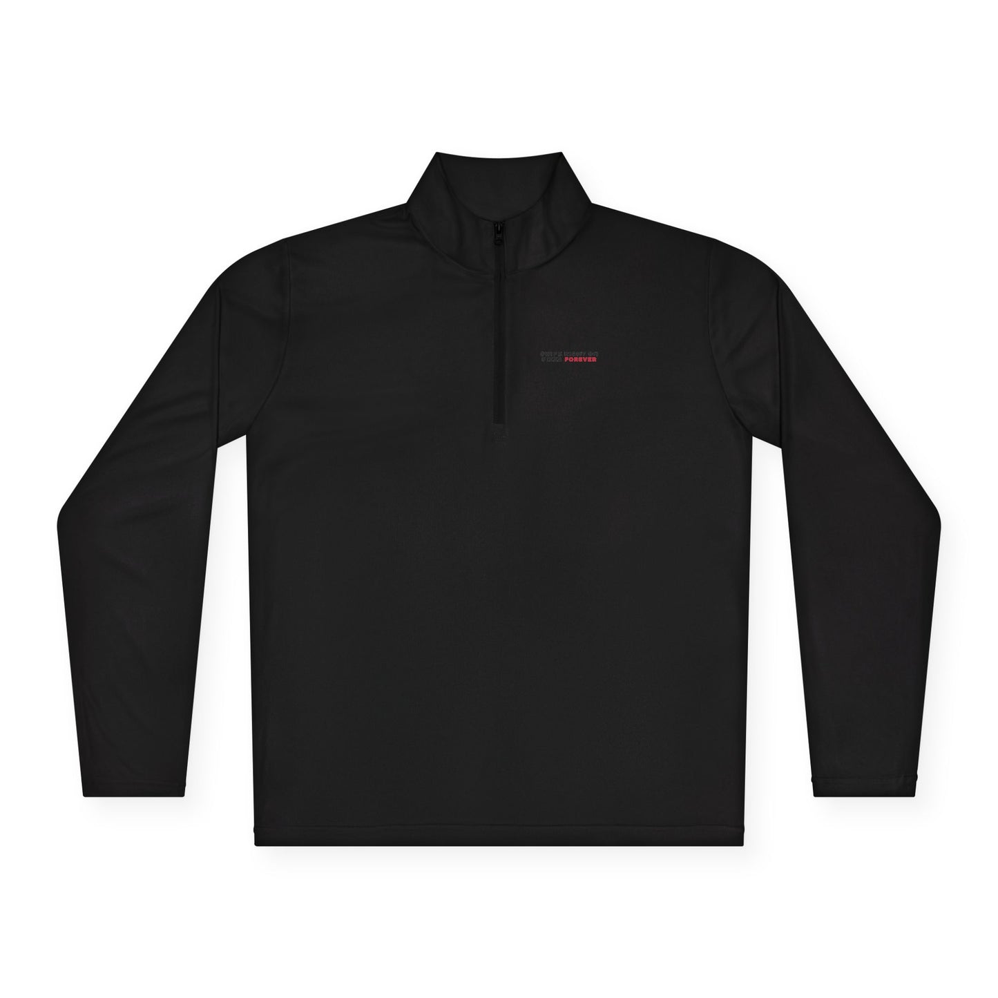 Quarter-Zip Pullover — "Swipe Right on Pizza Forever" Embroidered Casual Pullover
