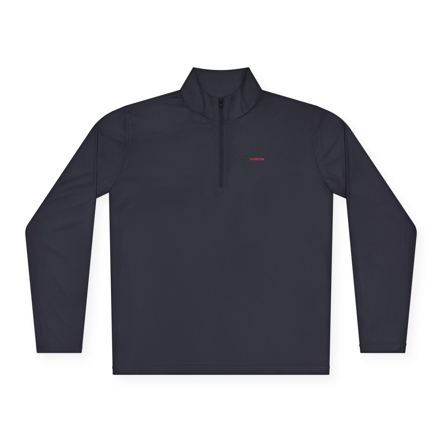 Quarter-Zip Pullover — "Swipe Right on Pizza Forever" Embroidered Casual Pullover