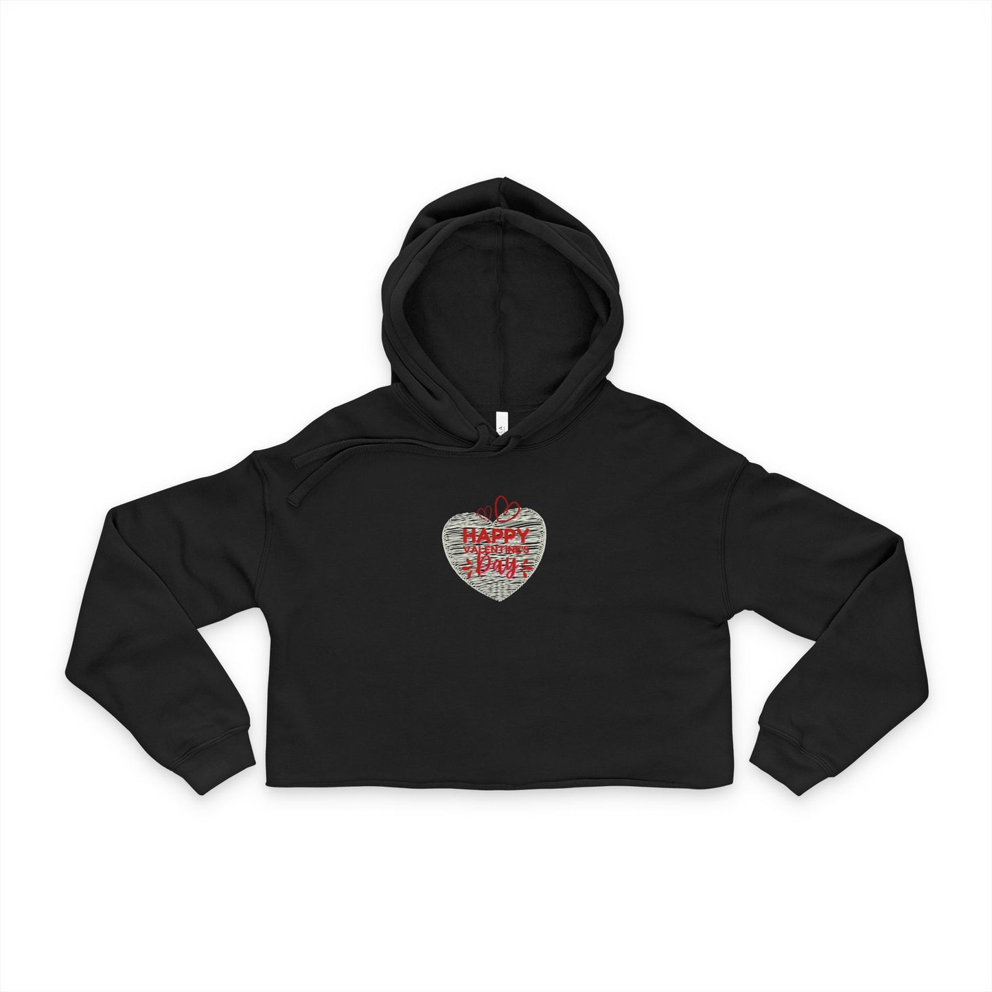 Cropped Hoodie — ‘Happy Day’ Heart Graphic Cropped Hoodie