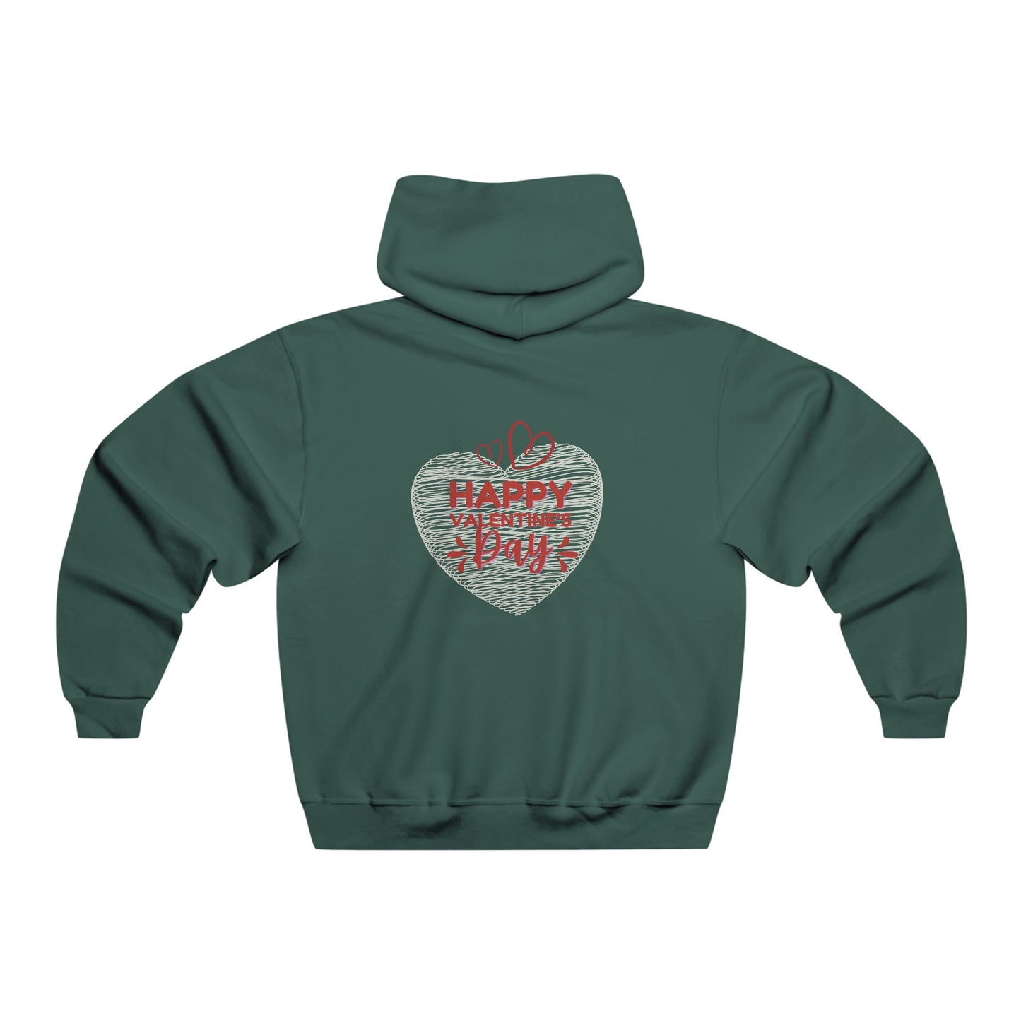 Valentine's Day Heart Hooded Sweatshirt - "Happy Valentine's Day" Design