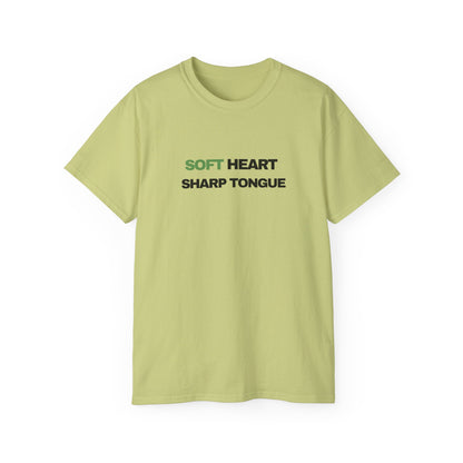Soft Heart Sharp Tongue Tee — Graphic Cotton T‑Shirt