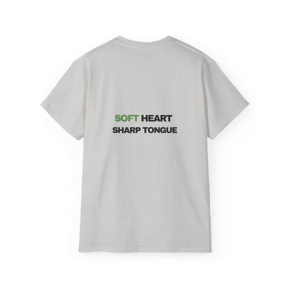 Soft Heart Sharp Tongue Tee — Graphic Cotton T‑Shirt