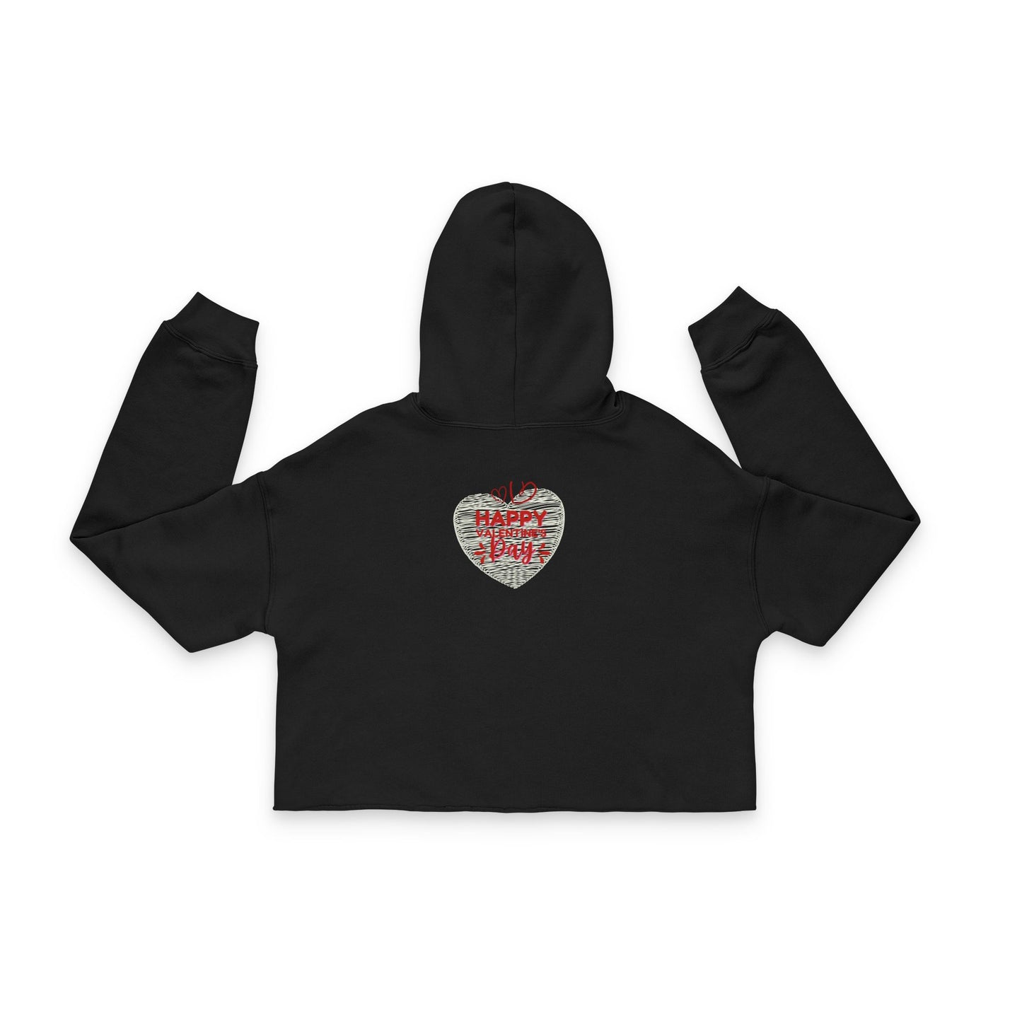 Cropped Hoodie — ‘Happy Day’ Heart Graphic Cropped Hoodie