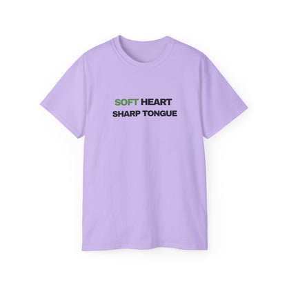 Soft Heart Sharp Tongue Tee — Graphic Cotton T‑Shirt