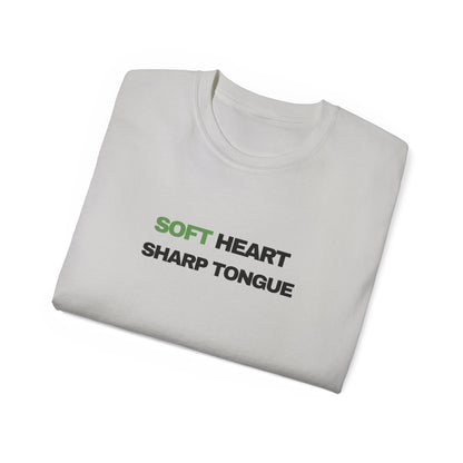Soft Heart Sharp Tongue Tee — Graphic Cotton T‑Shirt