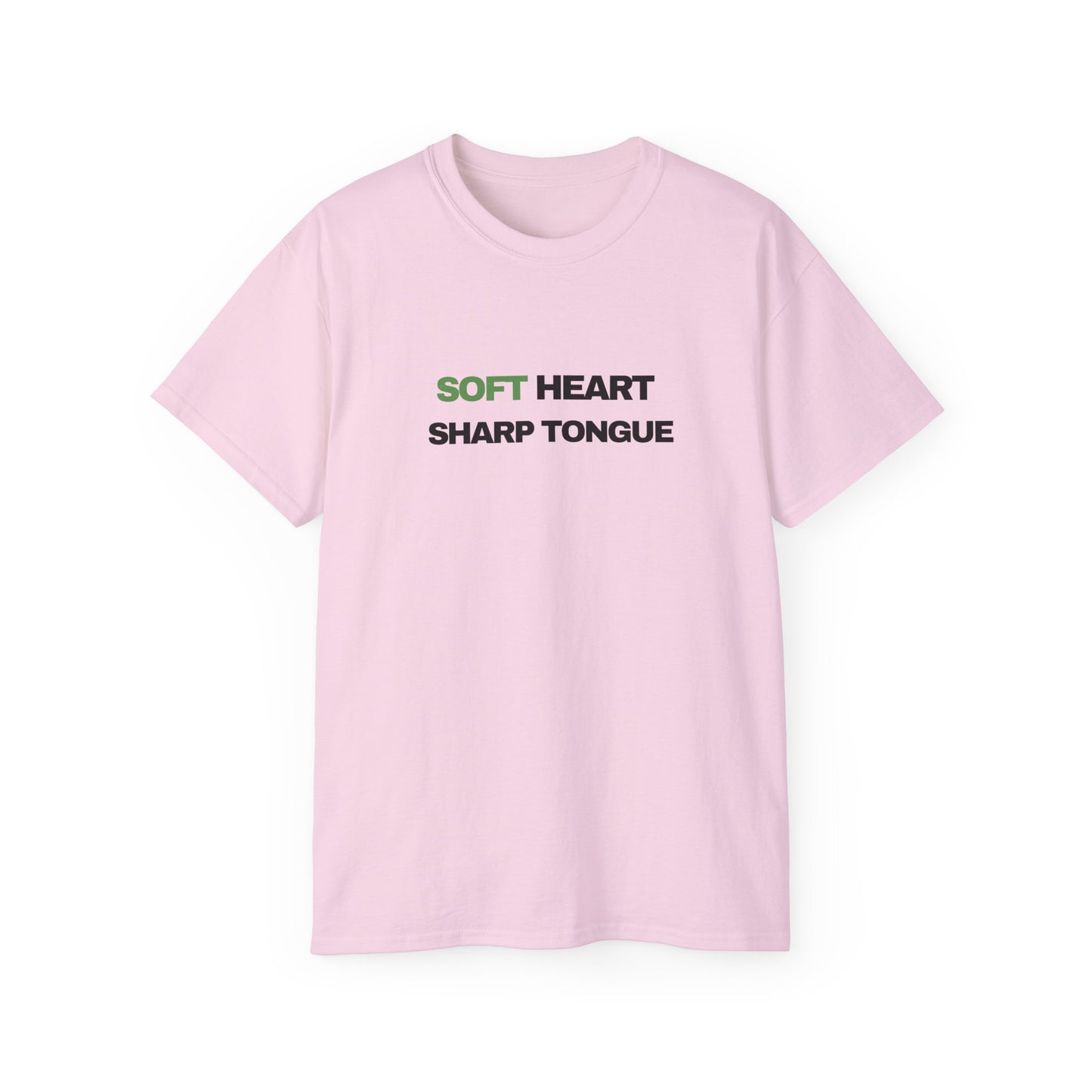 Soft Heart Sharp Tongue Tee — Graphic Cotton T‑Shirt