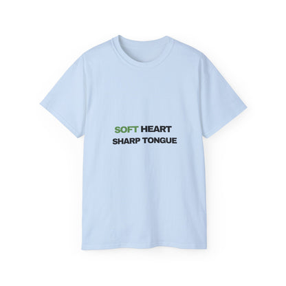 Soft Heart Sharp Tongue Tee — Graphic Cotton T‑Shirt