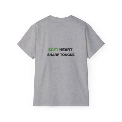 Soft Heart Sharp Tongue Tee — Graphic Cotton T‑Shirt