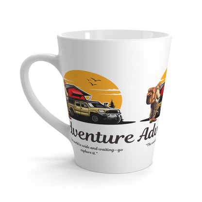 Latte Mug - Adventure Camping Campervan Mug with ‘Adventure’ Design