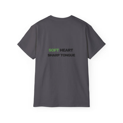 Soft Heart Sharp Tongue Tee — Graphic Cotton T‑Shirt