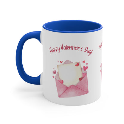 Valentine's Day Accent Mug — Pink Love Letter Design