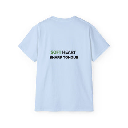 Soft Heart Sharp Tongue Tee — Graphic Cotton T‑Shirt