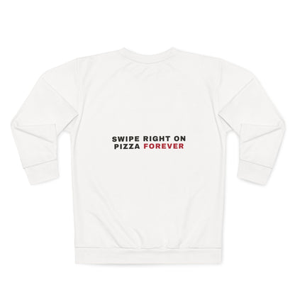 Pizza Lover Sweatshirt — "Swipe Right on Pizza Forever" Crewneck